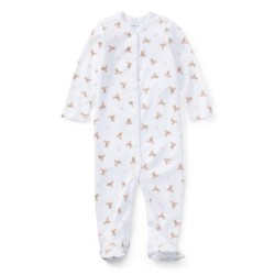 Polo Ralph Lauren Kids All-Over Print Footed Sleepsuit - White/Pink polo,ralph,lauren,kids,all,over,print,footed,sleepsuit,white,pink