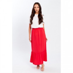 Пола Be You Tiered Midi Skirt - Red пола,дамски,облекла,размер,be,you,tiered,midi,skirt,red
