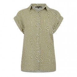 дамски,ризи,biba,biba,button,through,shirt,green,chevron