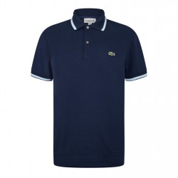 Блуза с яка Lacoste Men's Tipped Short-Sleeve Polo Shirt - Navy 166 блуза,с,яка,облекла,на,разпродажба,мъжки,тениски,lacoste,men's,tipped,short,sleeve,polo,shirt,navy,166