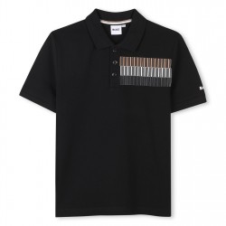 юношеска,блуза,с,яка,детски,облекла,boss,stripe,print,polo,shirt,juniors,black,09b