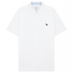 риза,облекла,на,разпродажба,мъжки,ризи,ps,paul,smith,men's,short,sleeve,plain,shirt,white,01