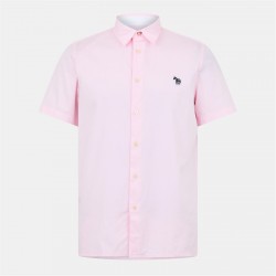 риза,облекла,на,разпродажба,мъжки,ризи,ps,paul,smith,men's,short,sleeve,plain,shirt,pink,20