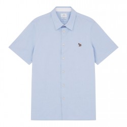 риза,облекла,на,разпродажба,мъжки,ризи,ps,paul,smith,men's,short,sleeve,plain,shirt,blue,44