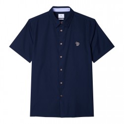 риза,облекла,на,разпродажба,мъжки,ризи,ps,paul,smith,men's,short,sleeve,plain,shirt,blue,48