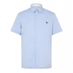 риза,облекла,на,разпродажба,мъжки,ризи,ps,paul,smith,men's,short,sleeve,plain,shirt,navy,44