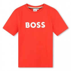 юношеска,тениска,детски,облекла,boss,large,logo,tee,juniors,red,997