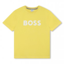 юношеска,тениска,детски,облекла,boss,large,logo,tee,juniors,yellow,508