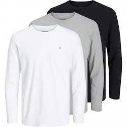 jack,and,jones,3,pack,crew,neck,long,sleeve,t,shirt,mens,white,grey,black