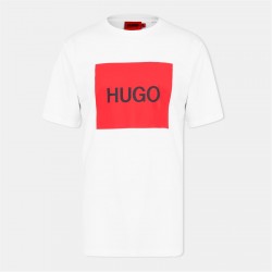 тениска,облекла,на,разпродажба,мъжки,тениски,hugo,dulive,box,logo,t,shirt,white,100