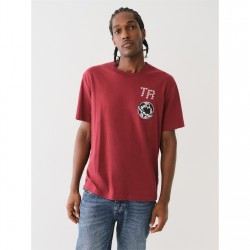 тениска,с,къс,ръкав,мъжки,тениски,true,religion,multi,graphic,crew,tee,burgundy