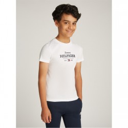 тениска,детски,3/4,панталони,tommy,hilfiger,kids',monotype,short,sleeve,t,shirt,white,ybr