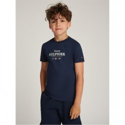 тениска,детски,3/4,панталони,tommy,hilfiger,kids',monotype,short,sleeve,t,shirt,navy,c1g