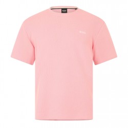 тениска,мъжки,тениски,boss,mens,boss,bodywear,waffle,t,shirt,with,structured,design,pink,685