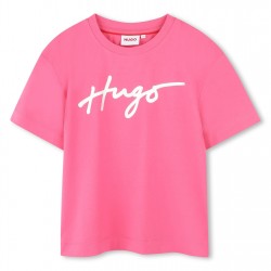 hugo,logo,t,shirt,juniors,pink,48t
