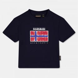 Тениска Napapijri Kids' Sella Short-Sleeve T-Shirt - Blue Marine 176 тениска,детски,3/4,панталони,napapijri,kids',sella,short,sleeve,t,shirt,blue,marine,176