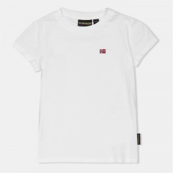 Юношеска тениска Napapijri Napa Salis Short Sleeve T-shirt Juniors - White 002 юношеска,тениска,детски,3/4,панталони,napapijri,napa,salis,short,sleeve,t,shirt,juniors,white,002