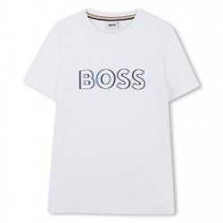 юношеска,тениска,детски,облекла,boss,bold,logo,t,shirt,juniors,white,10p