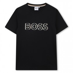 тениска,детски,3/4,панталони,boss,kids',bold,logo,t,shirt,black,09b