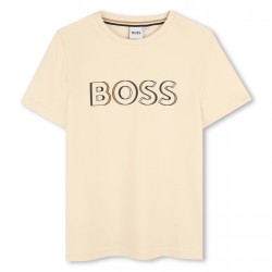 тениска,детски,3/4,панталони,boss,kids',bold,logo,t,shirt,vanille,21c