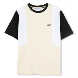 юношеска,тениска,детски,облекла,boss,block,logo,t,shirt,junior,vanille,21c