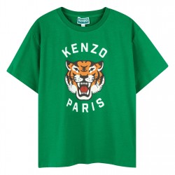 юношеска,тениска,детски,3/4,панталони,kenzo,tiger,t,shirt,juniors,green,674