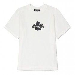 юношеска,тениска,детски,3/4,панталони,dsquared2,logo,t,shirt,juniors,white,dq100