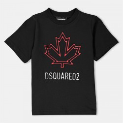 юношеска,тениска,детски,3/4,панталони,dsquared2,logo,t,shirt,juniors,black,dq900