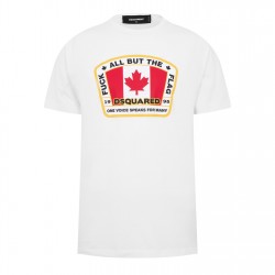 облекла,на,разпродажба,мъжки,тениски,dsquared2,canada,flag,printed,tee,white
