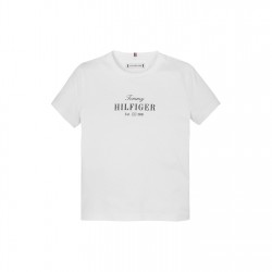 тениска,детски,3/4,панталони,tommy,hilfiger,kids',script,short,sleeve,t,shirt,white,ybr