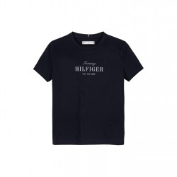 тениска,детски,3/4,панталони,tommy,hilfiger,kids',script,short,sleeve,t,shirt,night,navy,c1g
