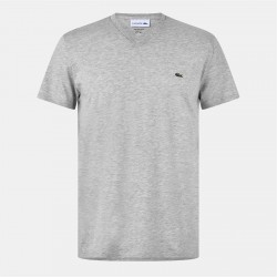 тениска,облекла,на,разпродажба,мъжки,тениски,lacoste,v,neck,t,shirt,silver,chine