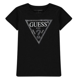 Тениска Guess Girls Core Logo T Shirt - Black A996 JBLK тениска,guess,girl,s,core,logo,t,shirt,black,a996,jblk