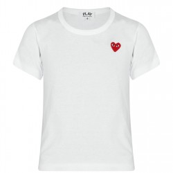 юношеска,тениска,детски,3/4,панталони,comme,des,garcons,play,small,red,peeping,heart,t,shirt,junior,white,2