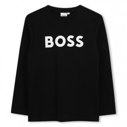 детска,тениска,детски,облекла,boss,boss,large,logo,t,shirt,junior,boys,black,09b