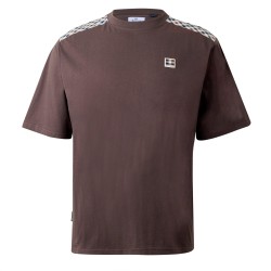 Тениска Aquascutum AquAct Check Shd Tee Sn64 - Chocolate 55 тениска,мъжки,тениски,aquascutum,aquact,check,shd,tee,sn64,chocolate,55