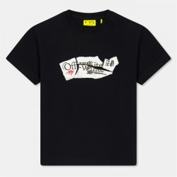 детска,тениска,детски,3/4,панталони,off,white,unisex,kids',paper,logo,regular,fit,t,shirt,black,1001