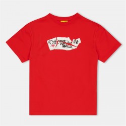 детска,тениска,детски,3/4,панталони,off,white,unisex,kids',paper,logo,t,shirt,red,2501