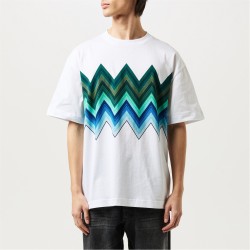 тениска,мъжки,тениски,missoni,big,zig,zag,t,shirt,wht,grn,s01gb