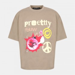 тениска,облекла,на,разпродажба,мъжки,тениски,pretty,boy,ugly,world,men's,pbuw,peace,regular,fit,t,shirt,khaki,multi