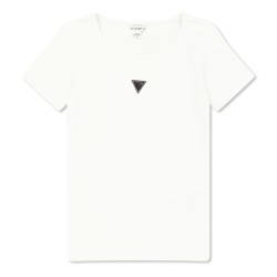 тениска,guess,kids,knitted,logo,slim,fit,t,shirt,pure,white