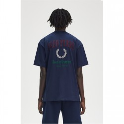 тениска,облекла,на,разпродажба,мъжки,тениски,fred,perry,men's,embroidered,club,backprint,regular,fit,t,shirt,tennis,blue,x86