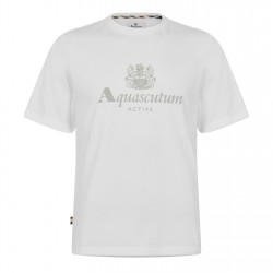тениска,мъжки,тениски,aquascutum,aquact,logo,tee,sn62,old,white