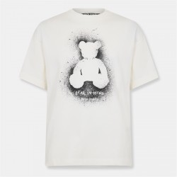 облекла,на,разпродажба,мъжки,тениски,palm,angels,palm,spray,bear,t,sn53,white