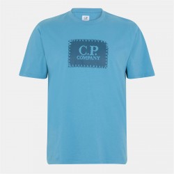 тениска,мъжки,тениски,cp,company,men's,block,logo,regular,fit,t,shirt,aegean,blue,815