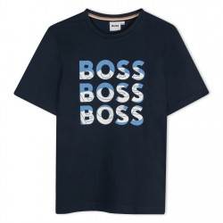 юношеска,тениска,детски,облекла,boss,multi,logo,t,shirt,juniors,navy,blue