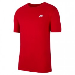 Мъжка тениска Nike Sportswear Club T-Shirt Mens - Red/White мъжка,тениска,облекла,на,разпродажба,разпродажба,nike,мъжки,тениски,nike,sportswear,club,t,shirt,mens,red,white