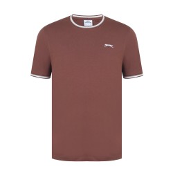 Мъжка тениска Slazenger Tipped T-Shirt Mens - Cappuccino мъжка,тениска,slazenger,tipped,t,shirt,mens,cappuccino