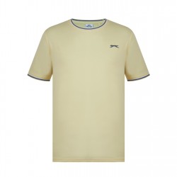 slazenger,tipped,t,shirt,mens,yellow
