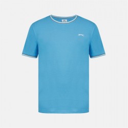 Мъжка тениска Slazenger Tipped T Shirt Mens - Bright Blue мъжка,тениска,мъжки,тениски,slazenger,tipped,t,shirt,mens,bright,blue
